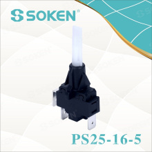 Interruptor del botón de presión del vapor auto-bloqueante de Soken PS25-16-5 2pole